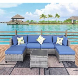 Chayden Wicker/Rattan 6 Person Seating Group with Cushions