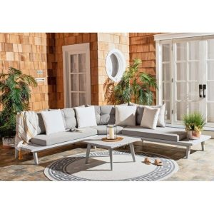 Coates Solid Wood 5 Person Seating Group with Cushions