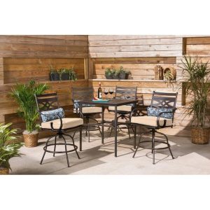 Gehlert Square 4 Person 33Long Bar Height Dining Set with Cushions