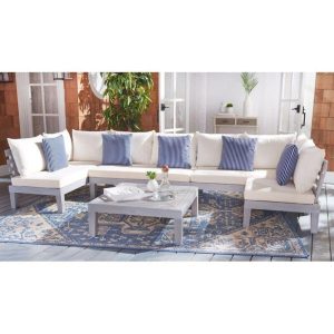 Greta Solid Wood 5 Person Seating Group with Cushions