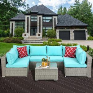 Polla Wicker/Rattan 4 Person Seating Group with Cushions