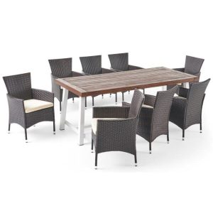 Mullenax Rectangular 8 Person 79 Long Dining Set with Cushions