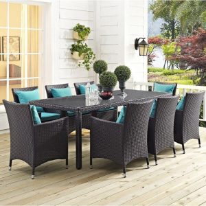 Brentwood Rectangular 6 Person Dining Set with Cushions