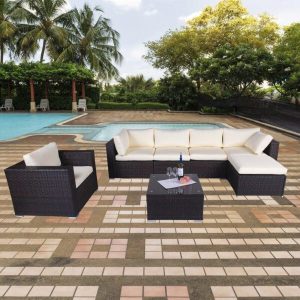 Jahala Wicker/Rattan 6 Person Seating Group with Cushions