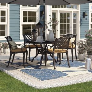 Chandlerville Round 4 Person 48 Long Dining Set with Cushions