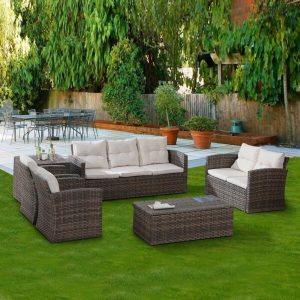 Fordville Wicker/Rattan 7 Person Seating Group with Cushions