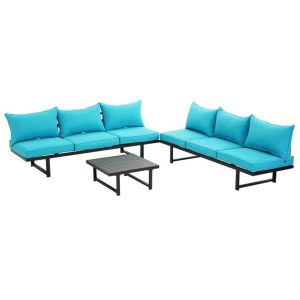 Jacques-Kad Metal 5 Person Seating Group with Cushions