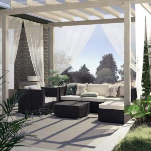 Backstrom Wicker/Rattan 5 Person Seating Group with Cushions