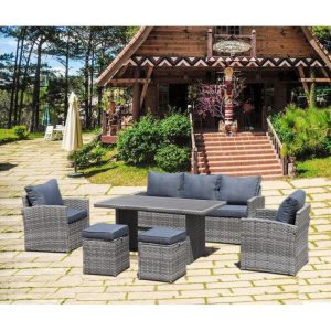 Hayzen 7 Person Seating Group with Cushions