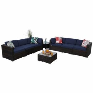 Ragnar 8 Piece Rattan Sofa Seating Group with Cushions