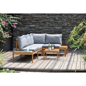 Jacobson Solid Wood 4 Person Seating Group with Cushions