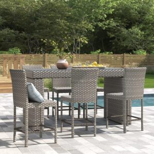 Reid Rectangular 6 Person 76 Long Bar Height Dining Set