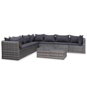 Eckington Wicker/Rattan 7 Person Seating Group with Cushions