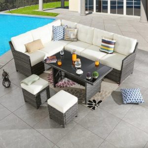 Vanhoy Wicker/Rattan 8 Person Seating Group with Cushions