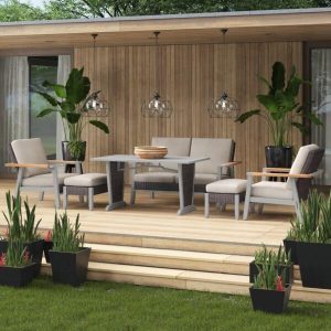 Adler Rectangular 4 Person 56 Long Dining Set with Cushions