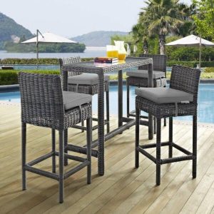 Keiran Rectangular 4 Person 52.5 Long Bar Height Dining Set with Cushions