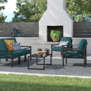 Cormac Metal 5 Person Seating Group with Cushions