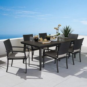 Kristine Rectangular 6 Person 78 Long Dining Set with Cushions