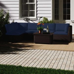 Fernando Wicker/Rattan 5 Person Seating Group with Cushions