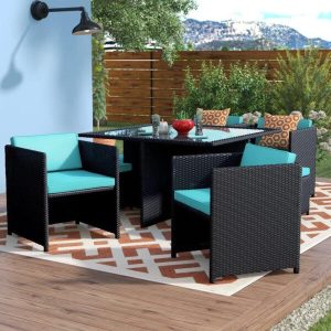 Travers Square 51 Long Dining Set with Cushions