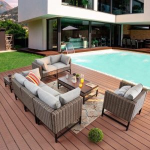 Affric Wicker/Rattan 6 Person Seating Group with Cushions