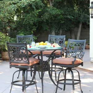 Mccraney Round 4 Person 42 Long Aluminum Bar Height Dining Set with Cushions