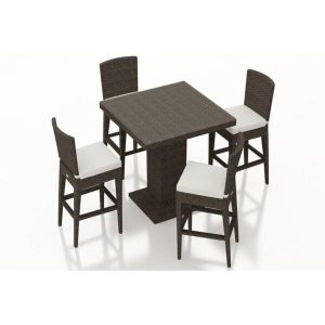 Hodge Square 4 Person 31.5 Long Bar Height Dining Set with Cushions
