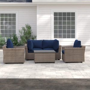 Rochford Wicker/Rattan 4 Person Seating Group with Cushions