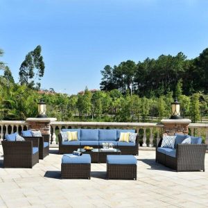 Cassville Wicker/Rattan 10 Person Seating Group with Cushions