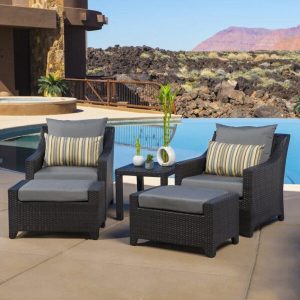 Northridge Wicker/Rattan 5 Person Seating Group with Sunbrella Cushions