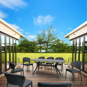 Vale Rectangular 8 Person 71 Long Dining Set