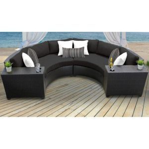 Tegan Wicker/Rattan 4 Person Seating Group with Cushions