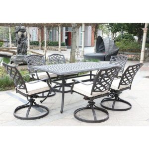 Jimenes Rectangular 6 Person 68 Long Dining Set with Cushions