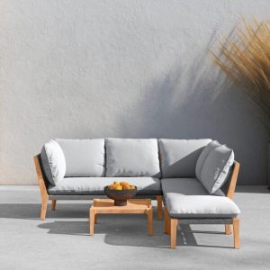 Jacobson Solid Wood 5 Person Seating Group with Cushions