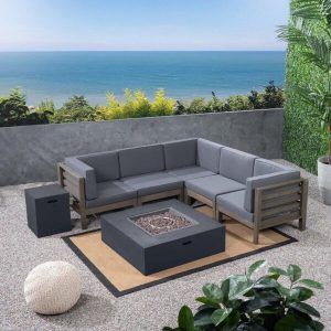 Patson Solid Wood 4 Person Seating Group with Cushions
