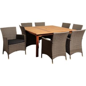 Eckman Square 8 Person 59 Long Dining Set with Cushions