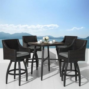 Northridge Square 4 Person 38 Long Bar Height Dining Set with Cushions