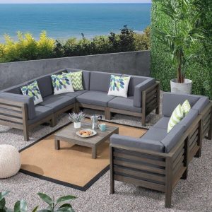Patson Solid Wood 7 Person Seating Group with Cushions