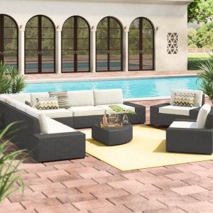Grainne All Weather Wicker/Rattan 8 Person Seating Group with Cushions