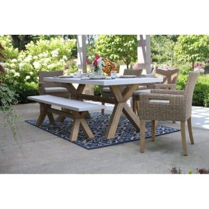Rex Rectangular 6 Person 74 Long Dining Set with Cushions