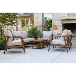 Fred Solid Wood 6 Person Seating Group with Cushions