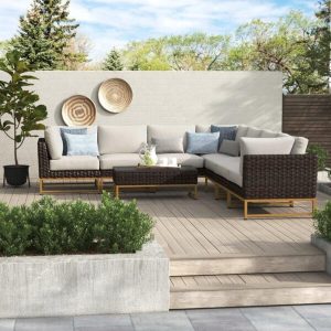 Consuelo All Weather Wicker/Rattan 7 Person Seating Group with Cushions