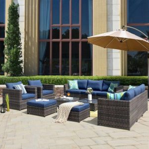 Parachute Wicker/Rattan 360 Person Seating Group with Cushions