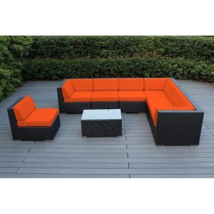 Billyjo Wicker/Rattan 7 Person Seating Group with Cushions