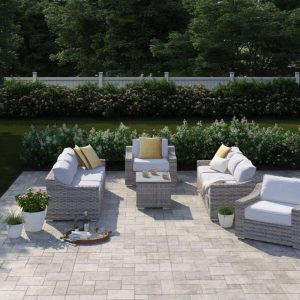 Dayse Wicker/Rattan 8 Person Seating Group with Cushions