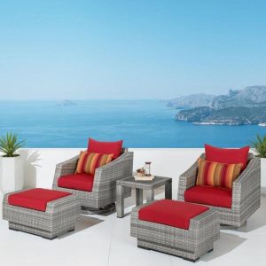 Johana All Weather Wicker/Rattan 2 Person Seating Group with Sunbrella Cushions