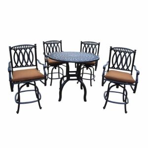 Otsego 4 Person Aluminum Bar Height Dining Set with Cushions