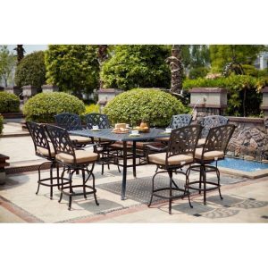 Milsap Square 8 Person 60 Long Bar Height Dining Set with Cushions
