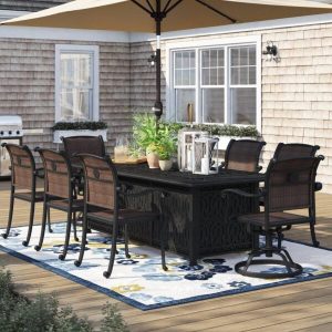 Harland Rectangular 8 Person 84 Long Dining Set