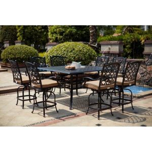 Millner Square 8 Person 60 Long Bar Height Dining Set with Cushions